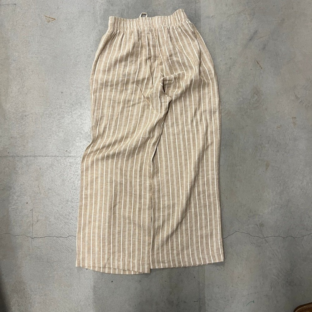 Briggs Linen Blend Wide Leg Pants Tan / Beige - XS - Vacation Neutral